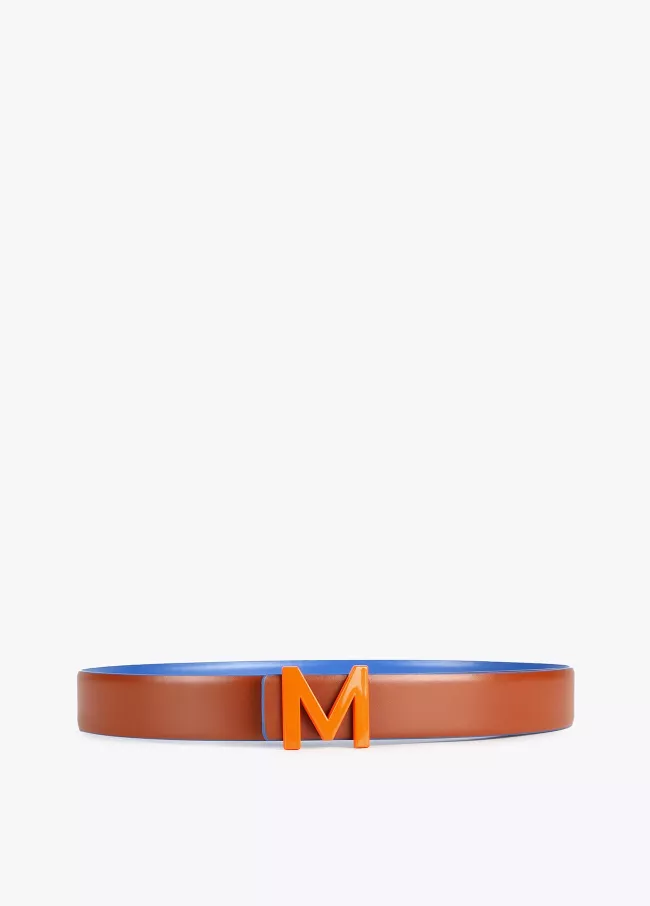 Two-tone reversible belt
