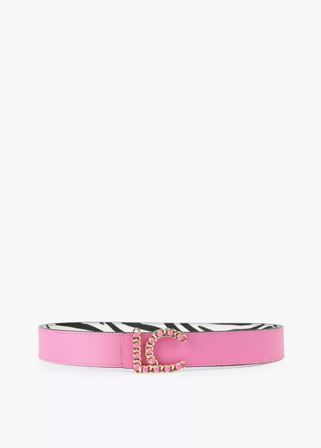 Reversible zebra print belt