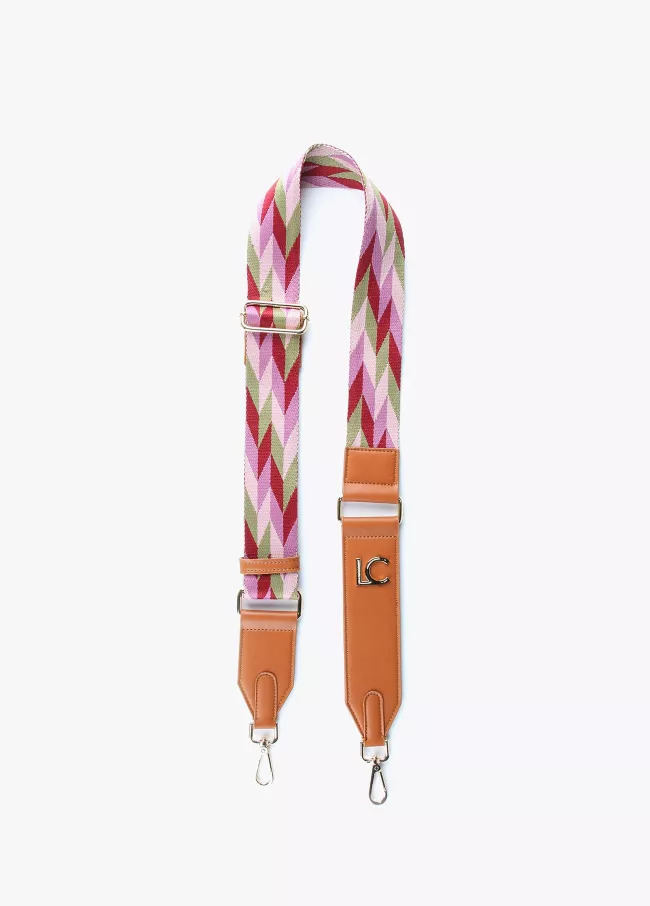 Geometric print bag strap