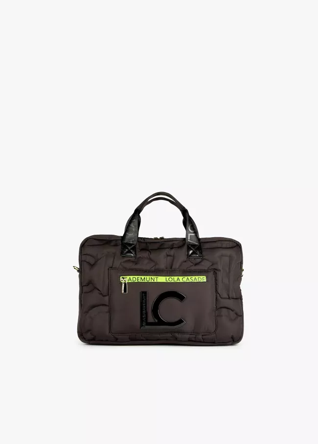 Computer case with logo and neon handle