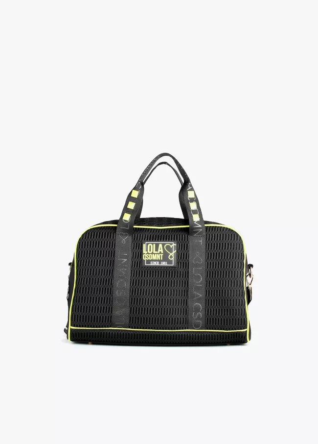 Mesh and neon bowling bag