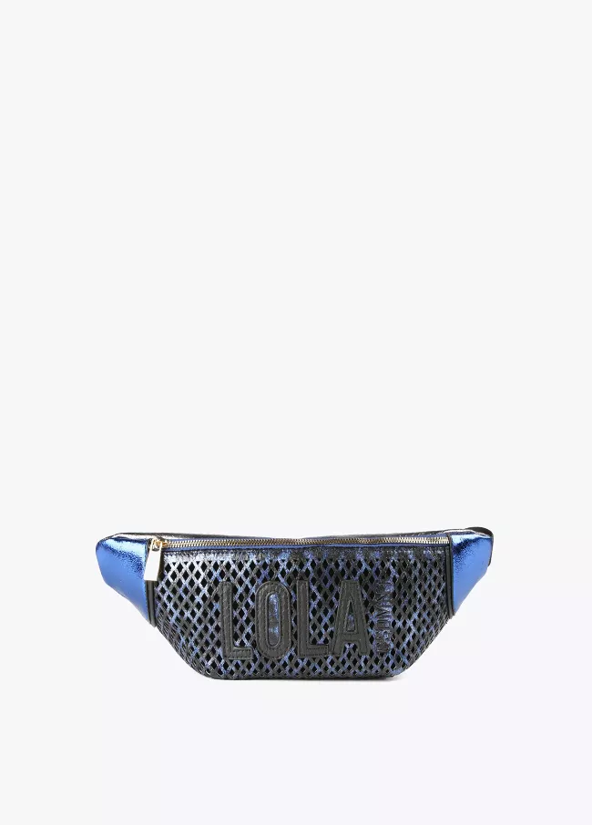 Metallisierte Gürteltasche mit Animal Pr