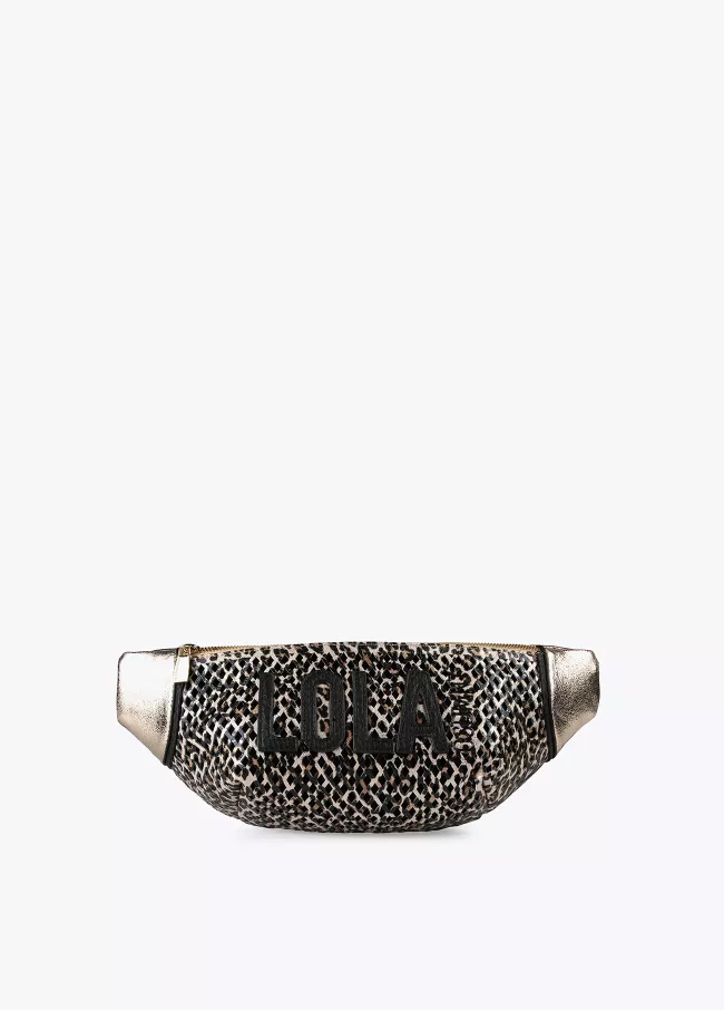 Metallisierte Gürteltasche mit Animal Pr