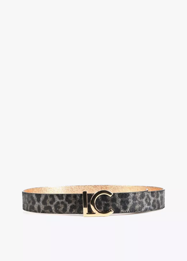 Cinturón reversible dorado