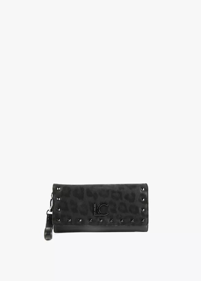 Neoprene and animal print wallet