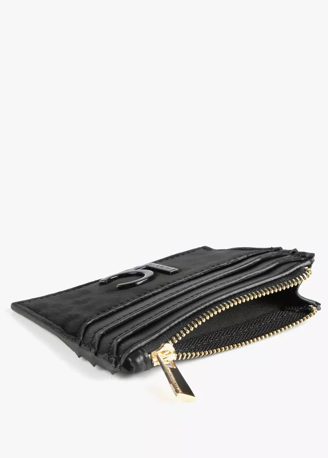 Neoprene and animal print card holder