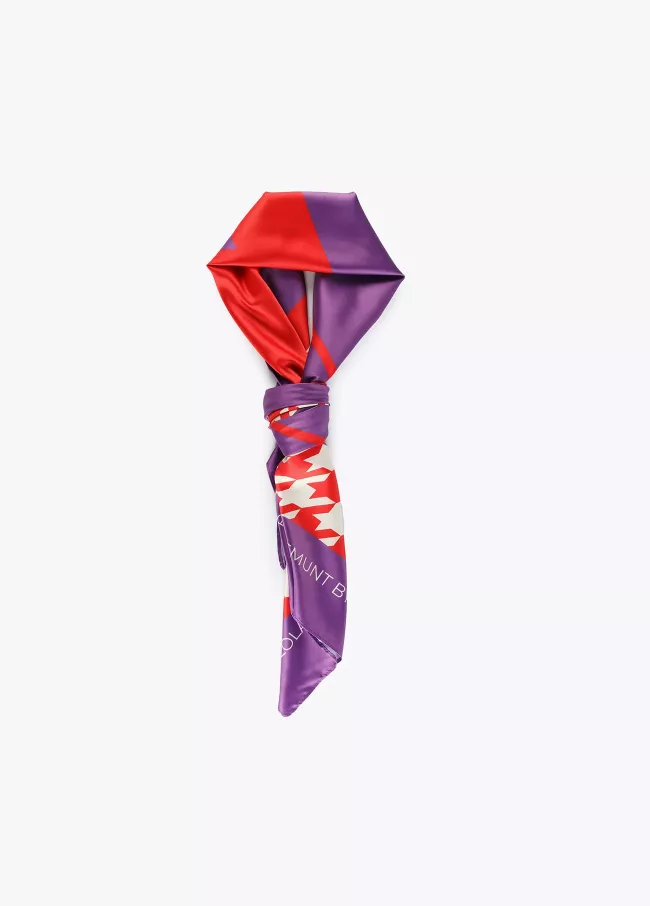 Foulard liseré motif pied-de-poule