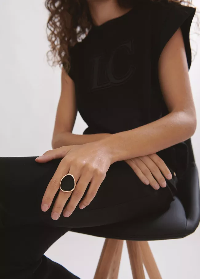 Anillo tejido efecto piel