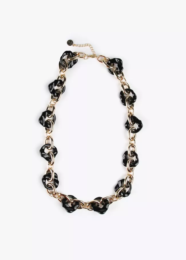 Collar largo eslabones resina