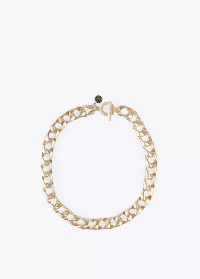 Collier maillons or mat