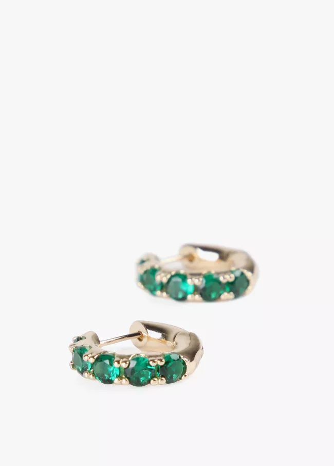 Pendientes aro cristales engarzados