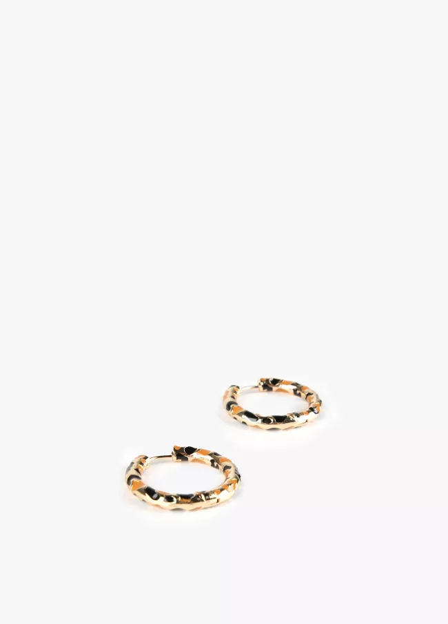 Pendientes dorados lacado animal print