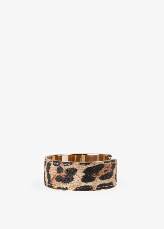 Bracelet doré et similicuir