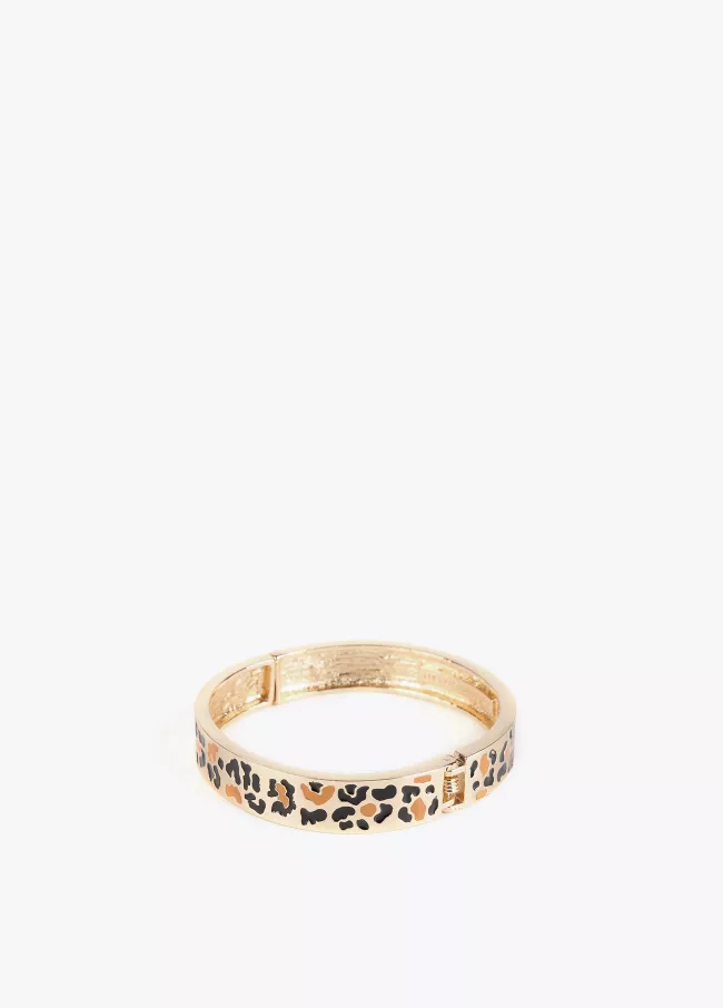 Pulseira dourada animal print