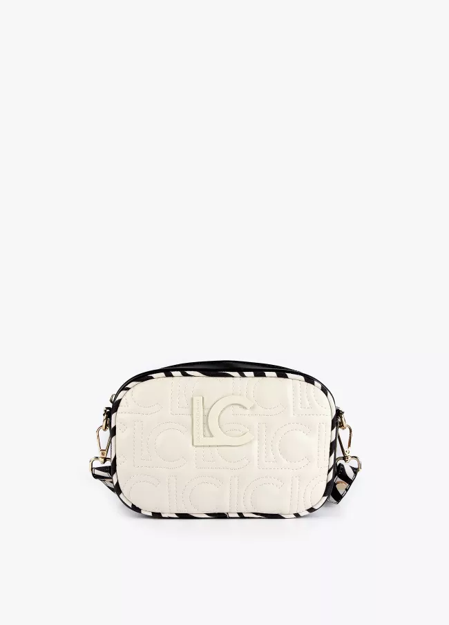 Two-tone animal print crossbody bag