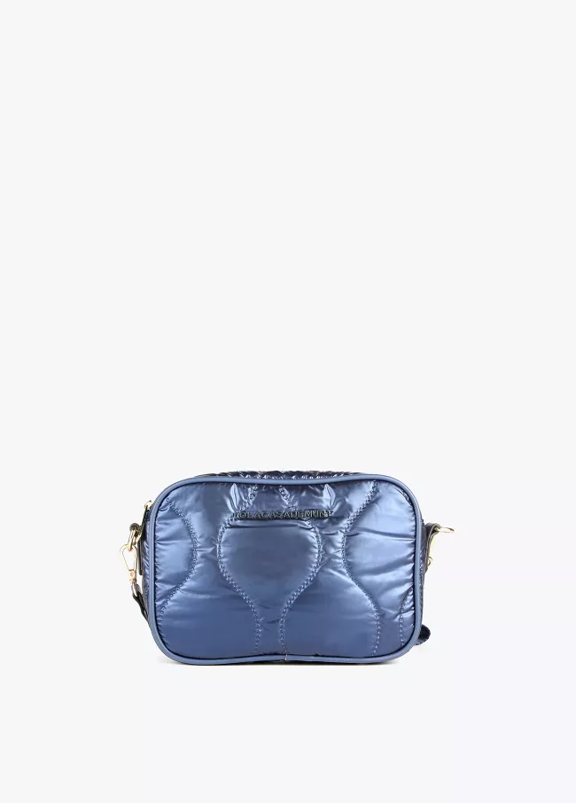 Quilted and metallic crossbody bag