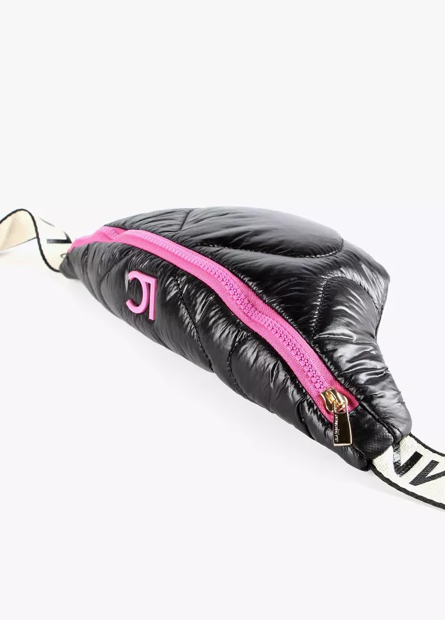 Gesteppte Gürteltasche mit Fuchsia