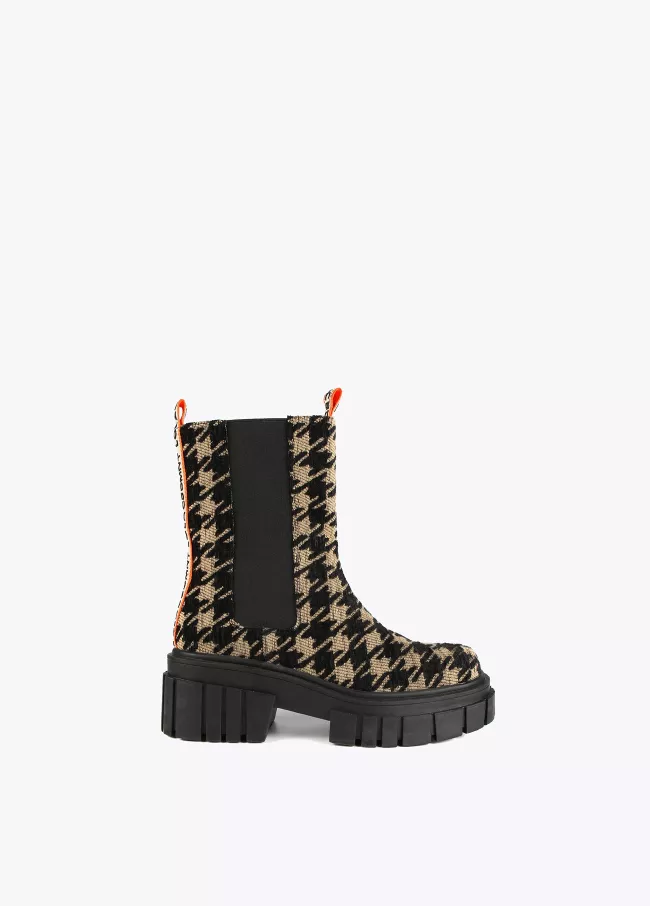 Bottines motif pied-de-poule