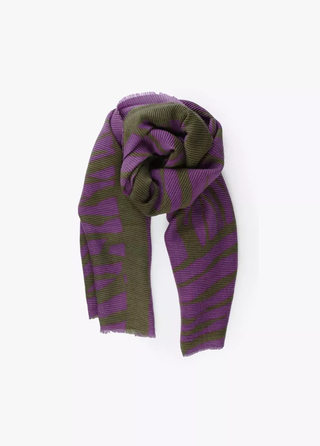 Maxi foulard imprimé animal effet plissé