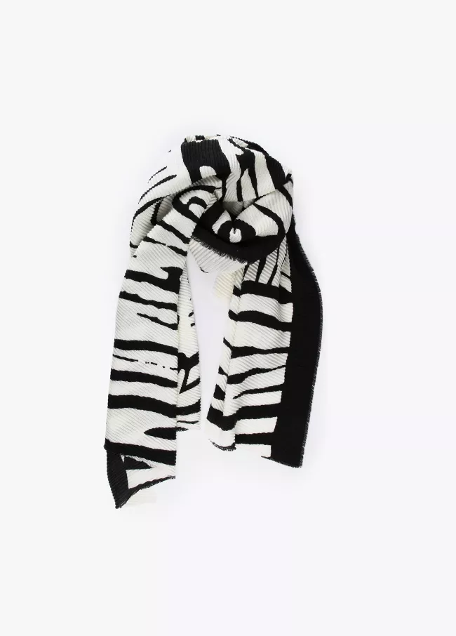 Pañuelo maxi animal print efecto plisado