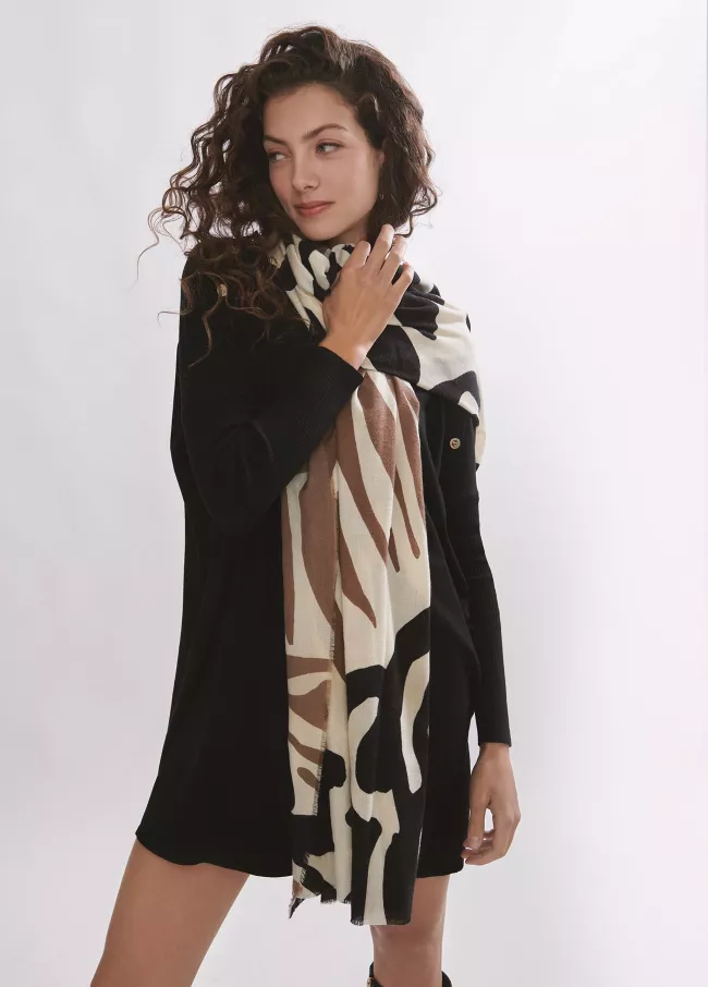 Foulard imprimé zèbre bicolore