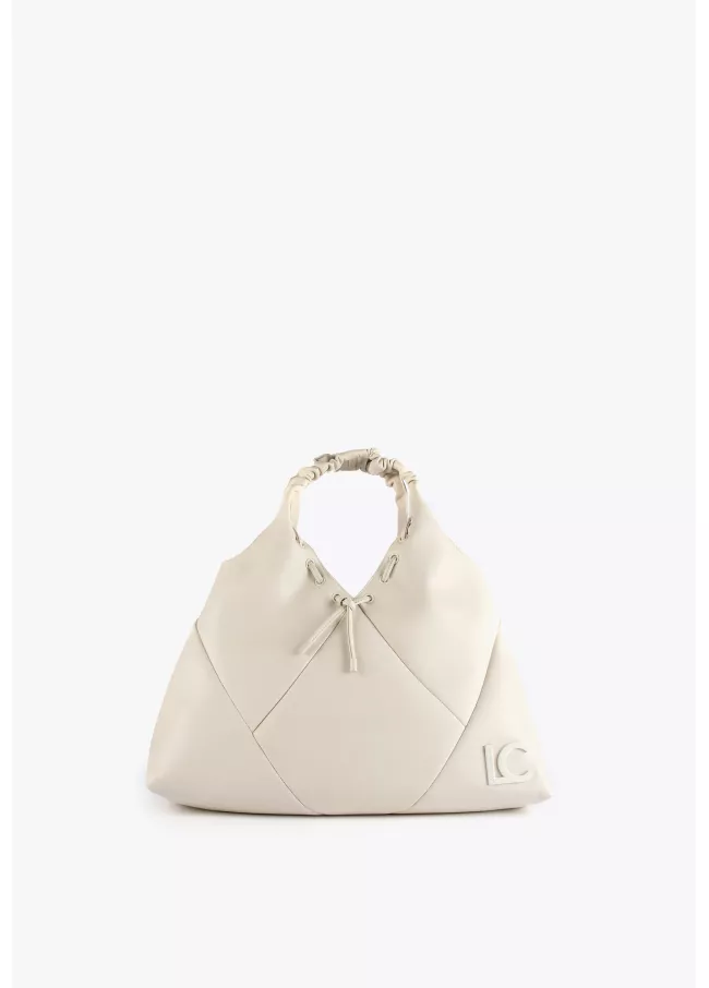 Mini tote bag alça enrugada