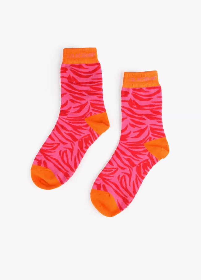 Lot 2 paires de chaussettes zèbre et uni