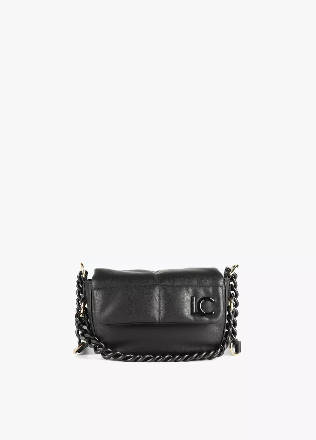 Quilted crossbody bag with flap