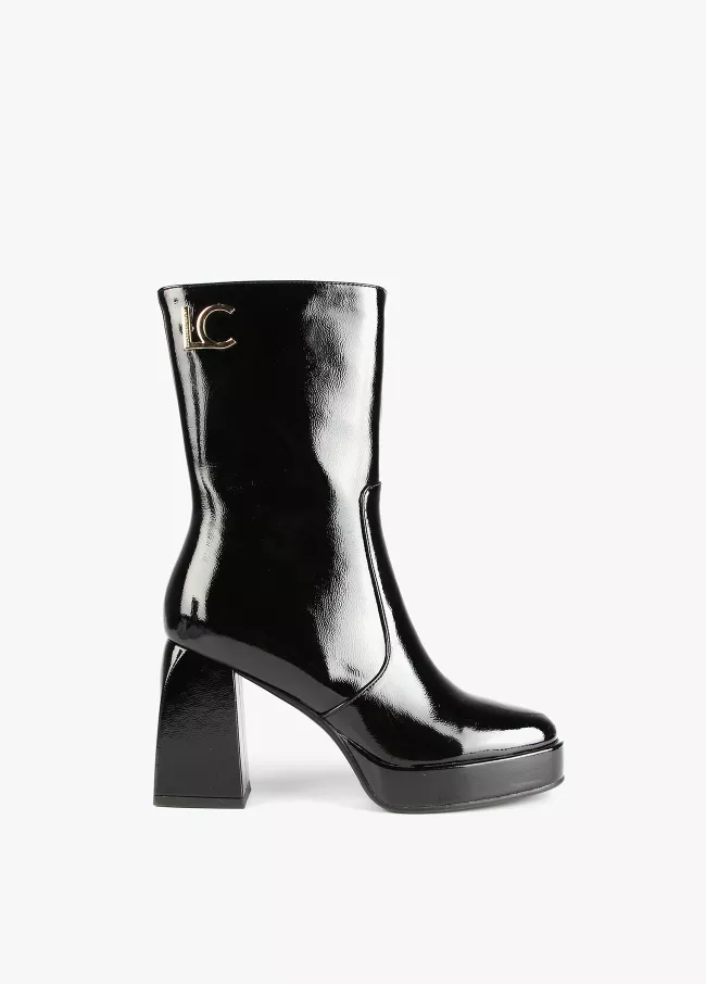 Bottines vernies à talon haut