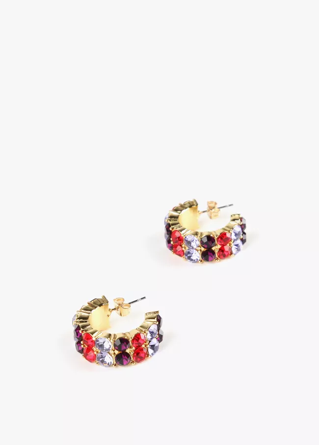 Créoles cristaux multicolores