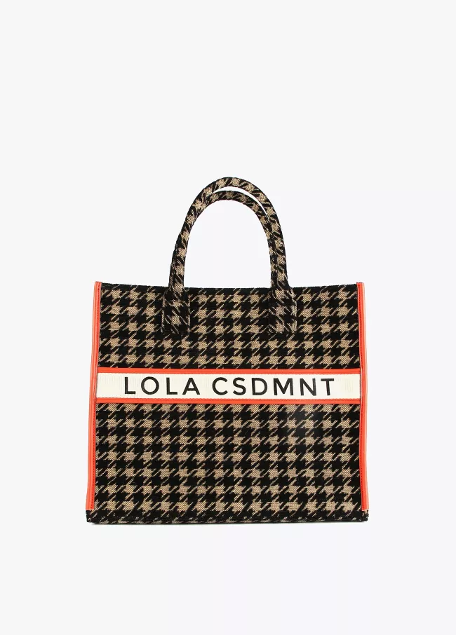 Houndstooth tote bag