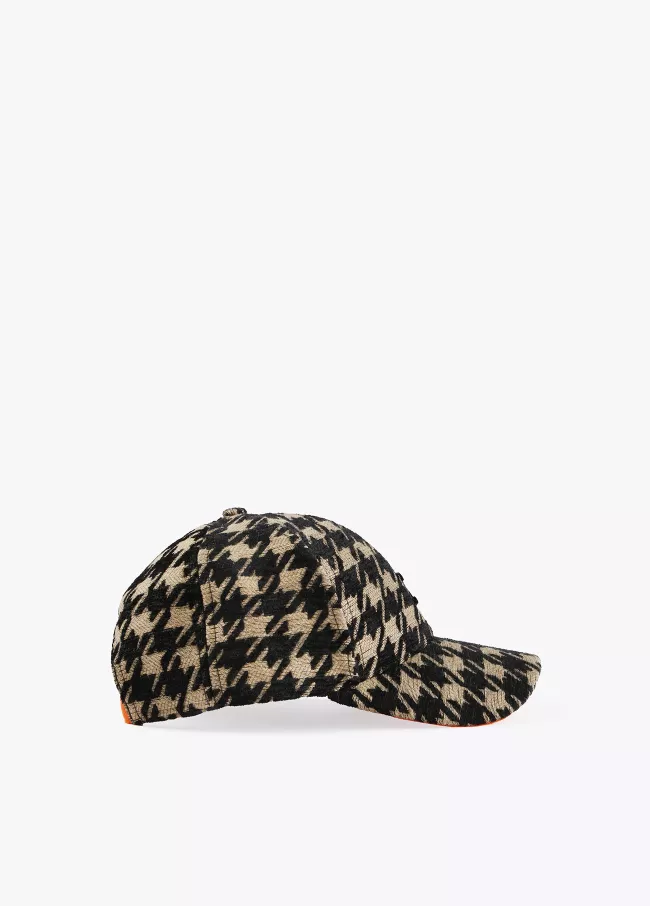 Casquette motif pied-de-poule