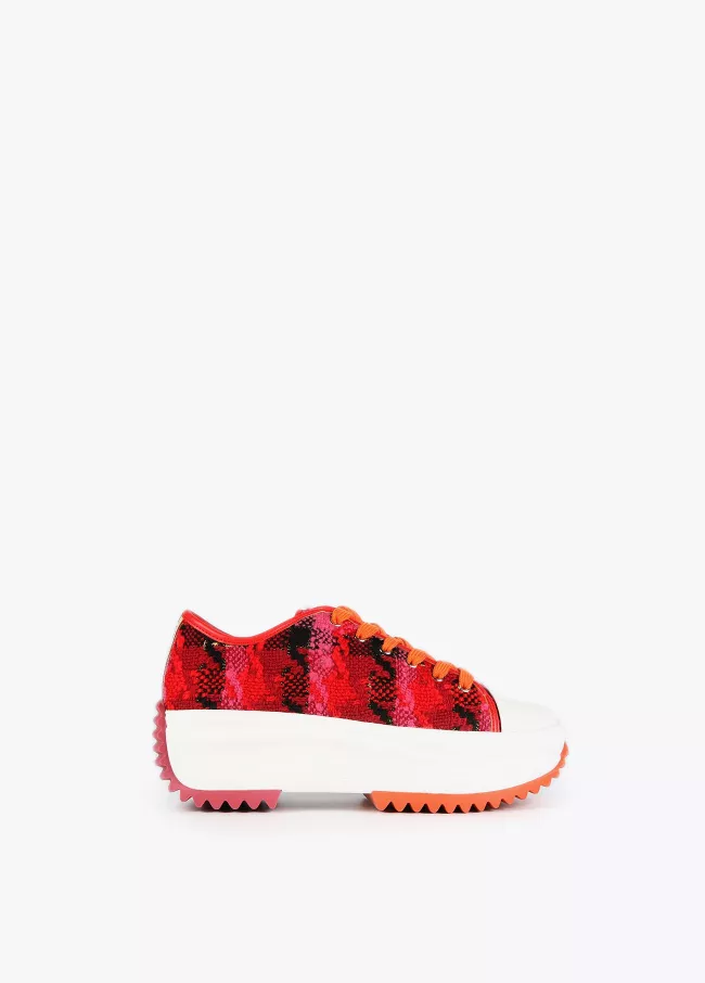 Tweed fabric sneakers