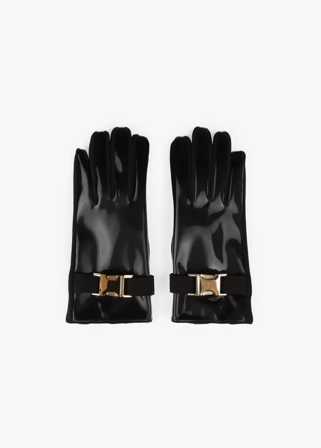 Guantes charol hebilla