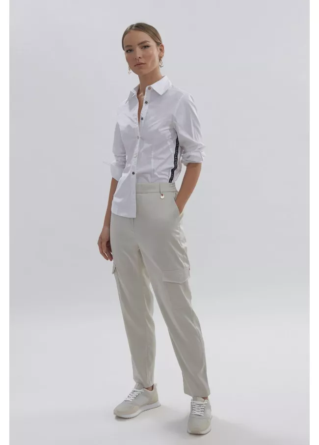 Calças jogger básicas acetinadas
