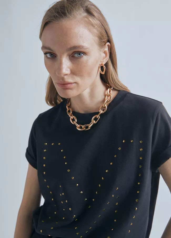 Camiseta M detalle strass