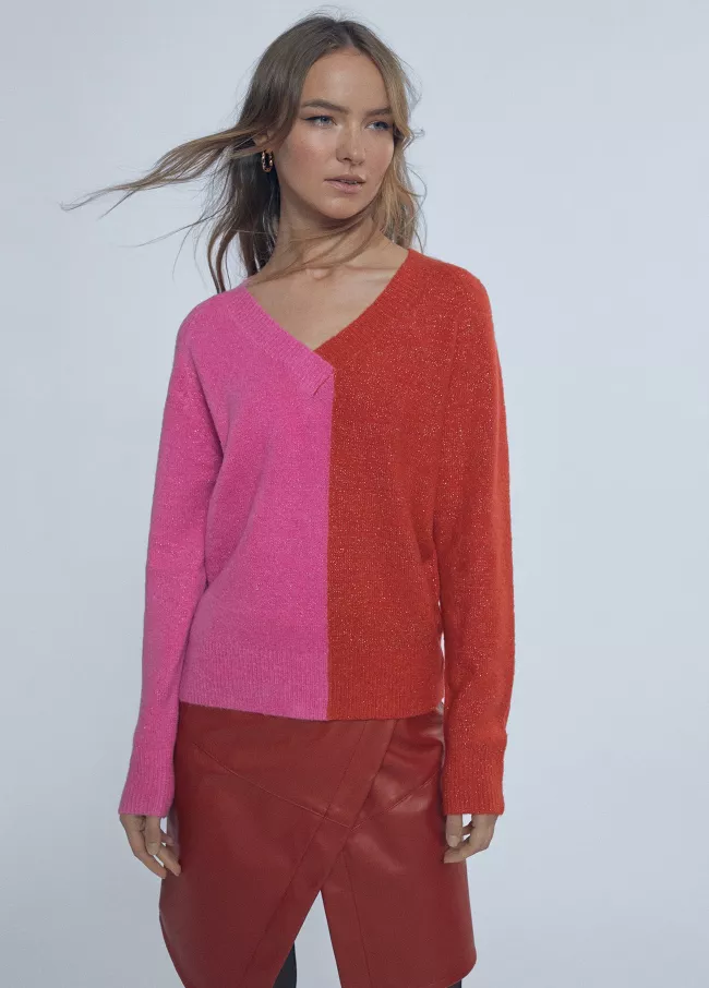 Camisola fluida bicolor
