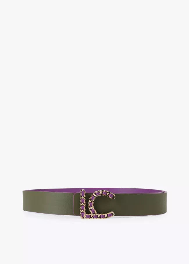 Cinturón reversible hebilla trenzada