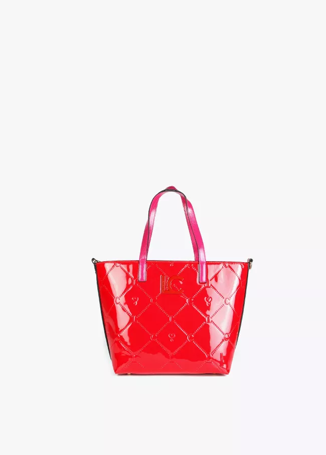 Mini patent leather tote bag