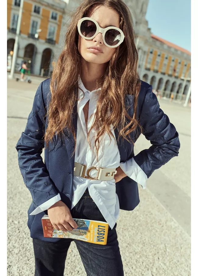 Blazer détail manches strass