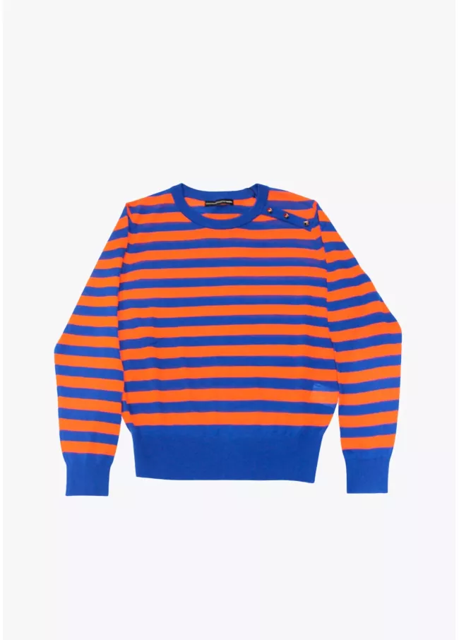 Pullover mit zweifarbigen Streifen