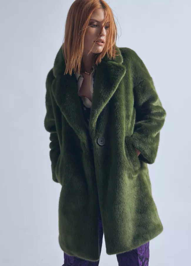 Manteau midi fourrure