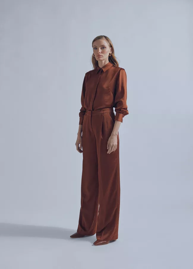 Satin palazzo trousers