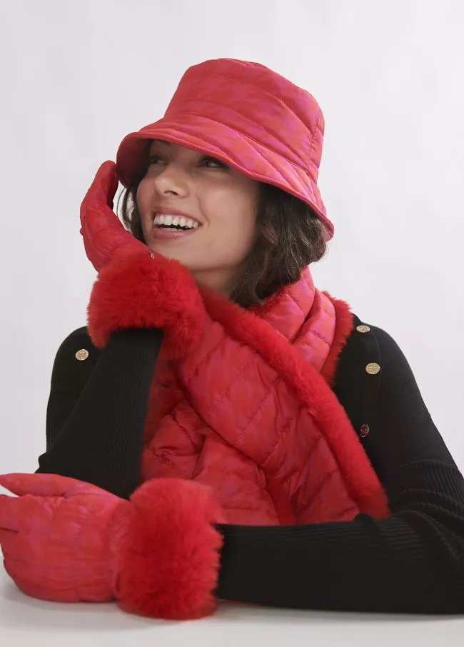 Chapeau bob motif pied-de-poule