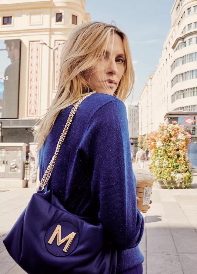 Mini bolso de hombro acolchado ecopiel