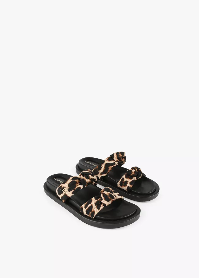 Sandalia plana tiras estampado animal
