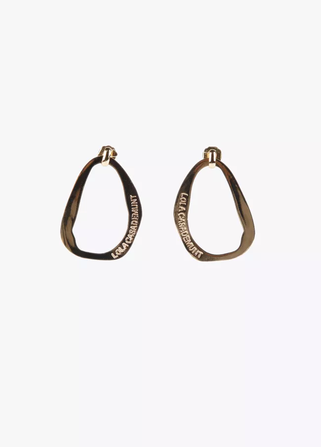 Grandes boucles d’oreilles ovales dorées