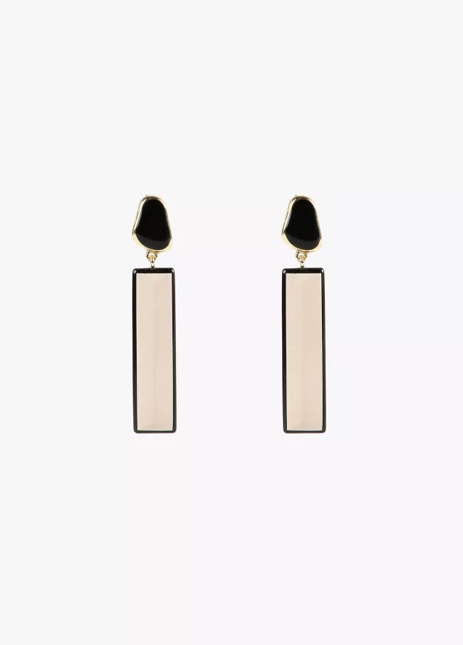 Boucles d’oreilles noir et blanc