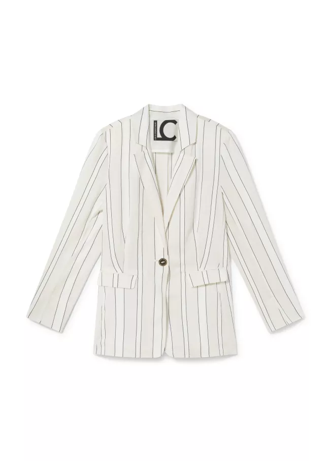 Blazer fluido às riscas